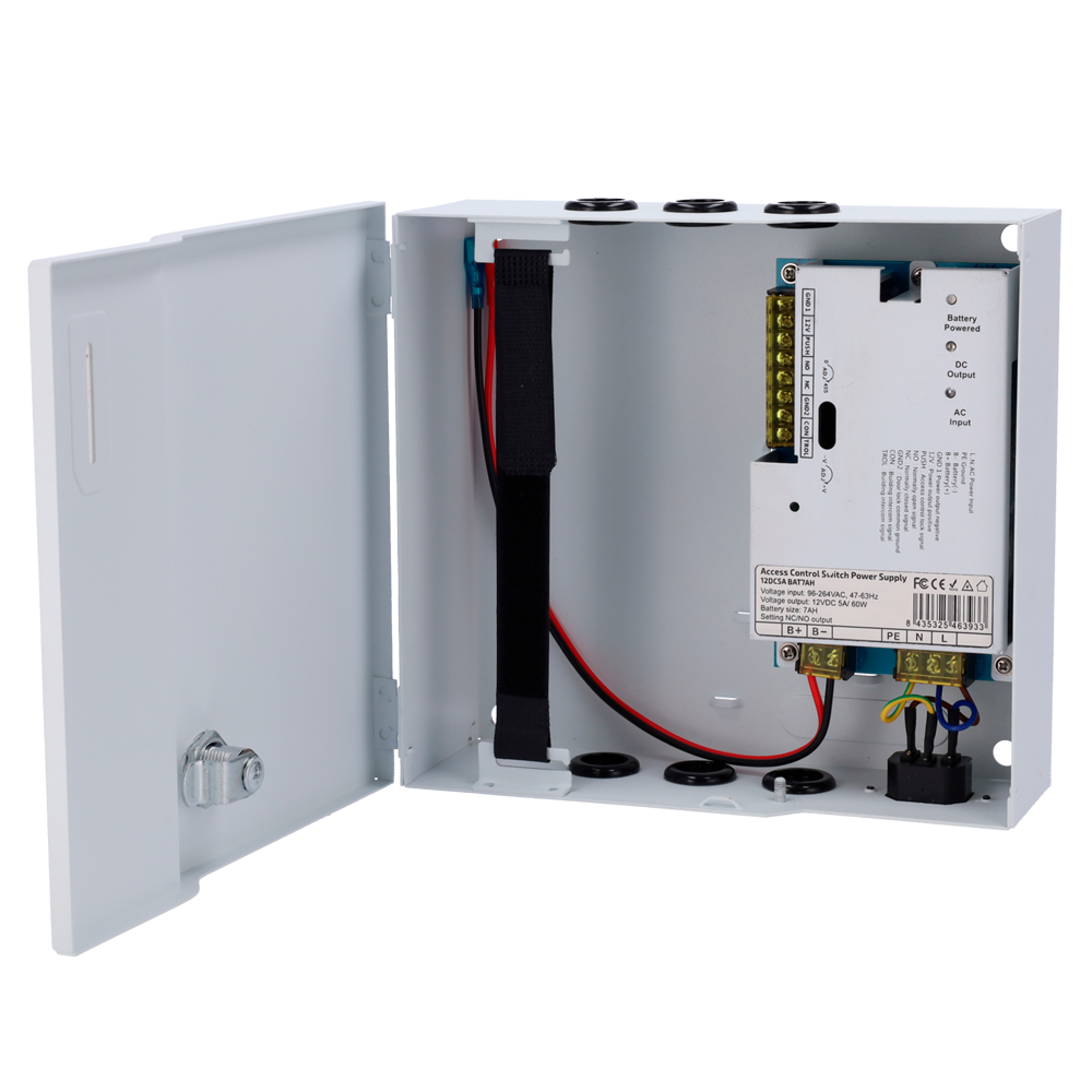 Alimentatore - Esclusivo per il controllo accessi - Controllo di diverse serrature - Batteria ausiliare - Configurabile in NC/NO