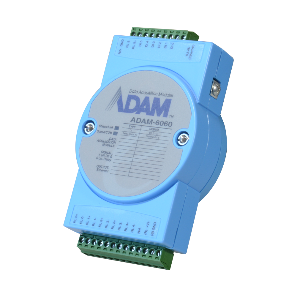 Modulo di acquisizione e controllo dati - 6 ingressi digitali / 6 uscite Relè - Protocolli: Modbus/TCP, TCP/IP, UDP, HTTP,... - Possibilità di creare regole di controllo analogico - Server web integrato - 1 porta Ethernet 10/100 Base-TX
