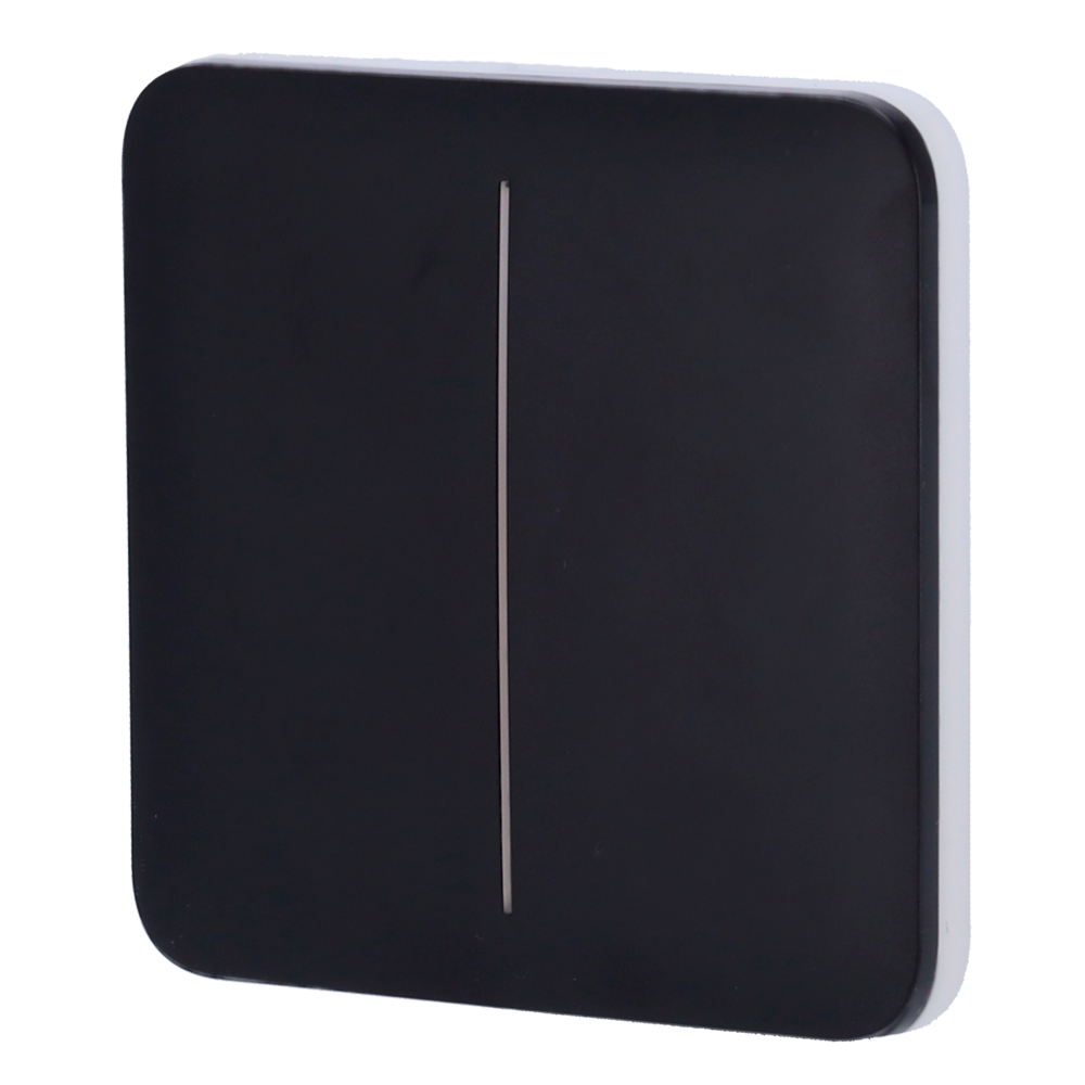 Pannello tattile per doppio interruttore della luce - Compatibilità con AJ-LIGHTCORE-2G - Retroilluminazione a LED - Pannello tattile senza contatto - Colore nero - Ajax - LightSwitch SoloButton