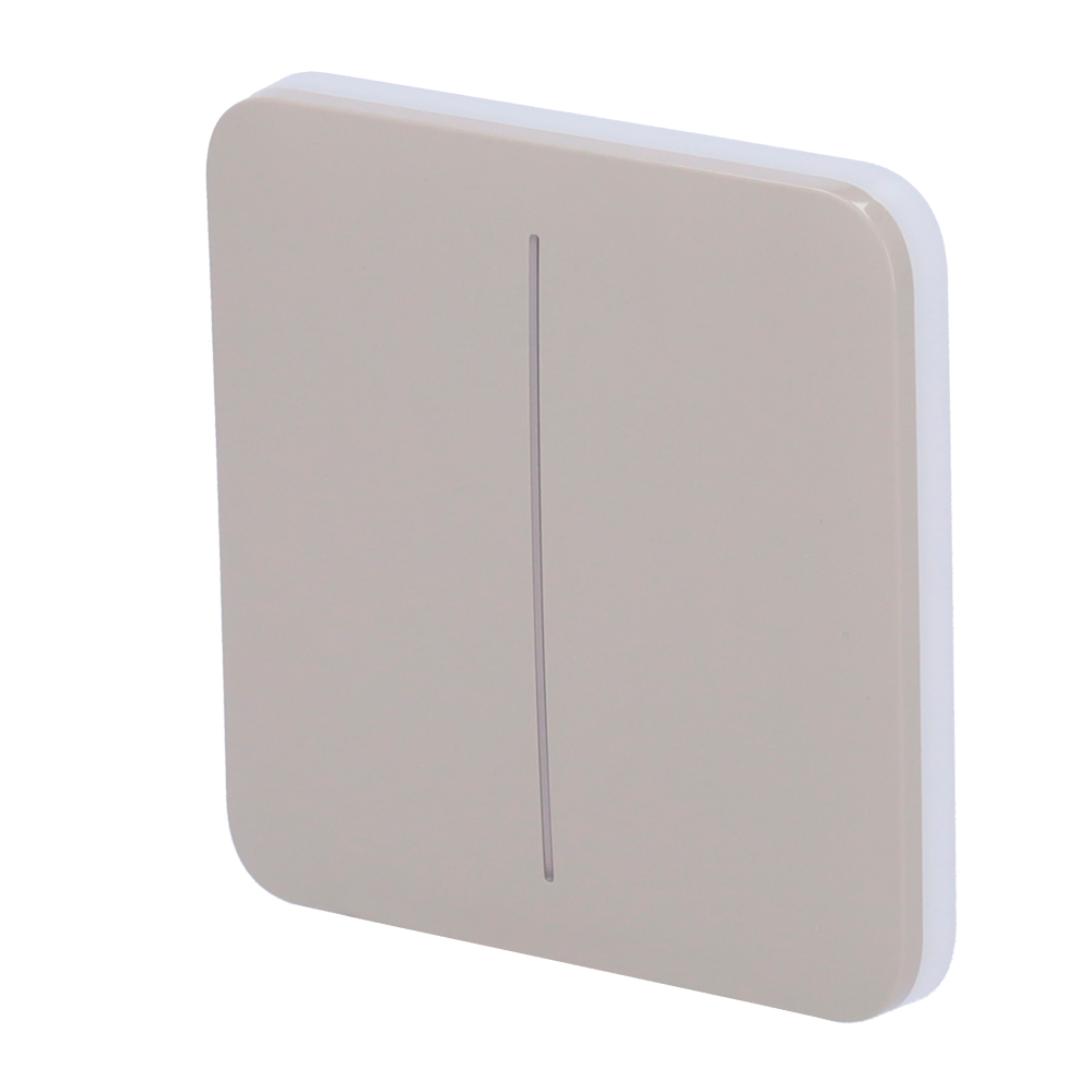 Pannello tattile per doppio interruttore della luce - Compatibilità con AJ-LIGHTCORE-2G - Retroilluminazione a LED - Pannello tattile senza contatto - Colore oliva - Ajax - LightSwitch SoloButton