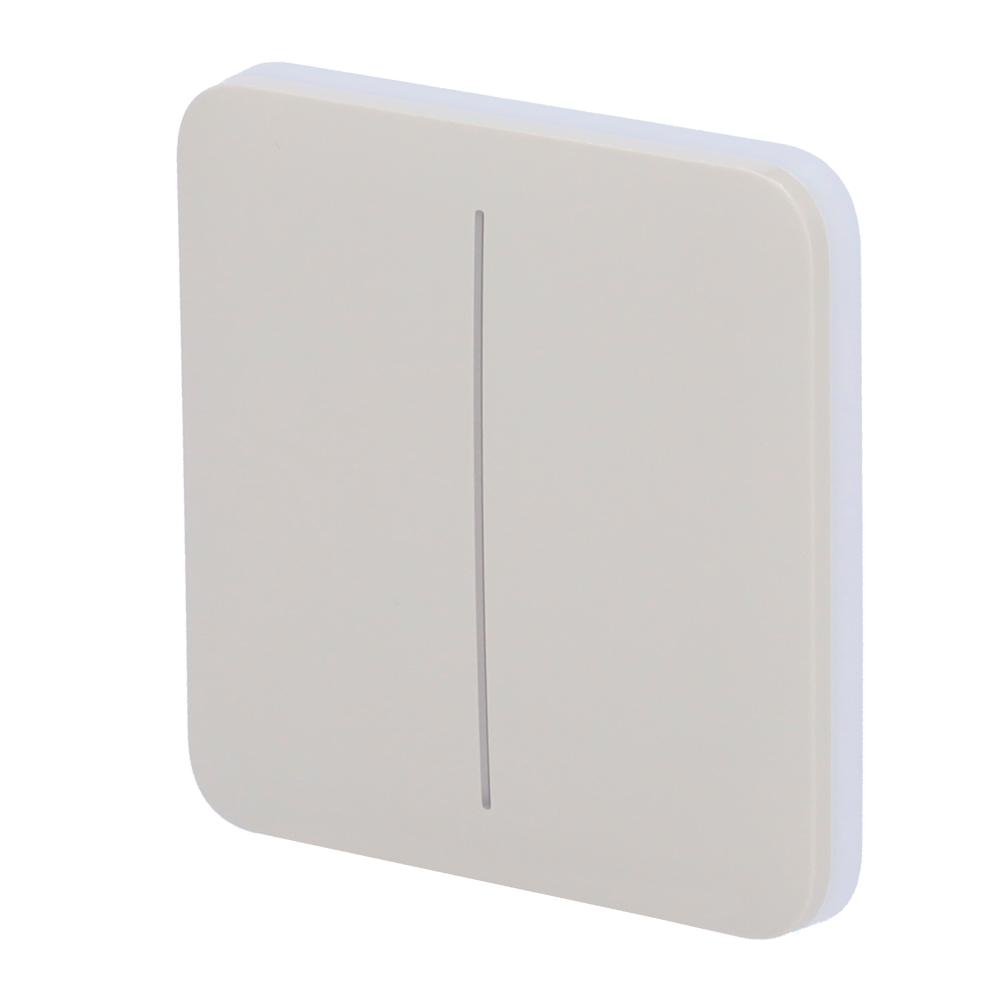 Pannello tattile per doppio interruttore della luce - Compatibilità con AJ-LIGHTCORE-2G - Retroilluminazione a LED - Pannello tattile senza contatto - Colore grigio ostrica - Ajax - LightSwitch SoloButton
