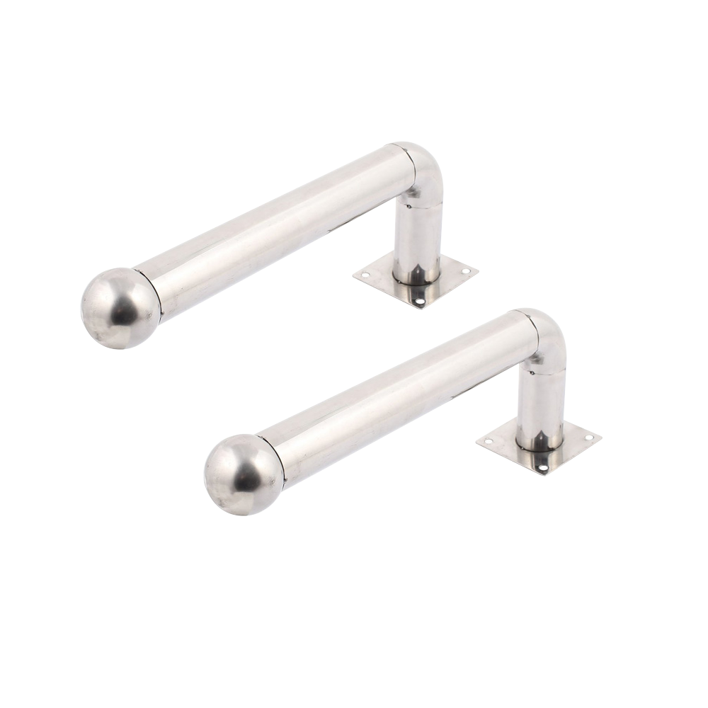 Supporto per barriera modello L - 2 unità - Acciaio inox - Compatibile con rilevatore da 2 fasci - Compatibile con AB-60 - 30cm