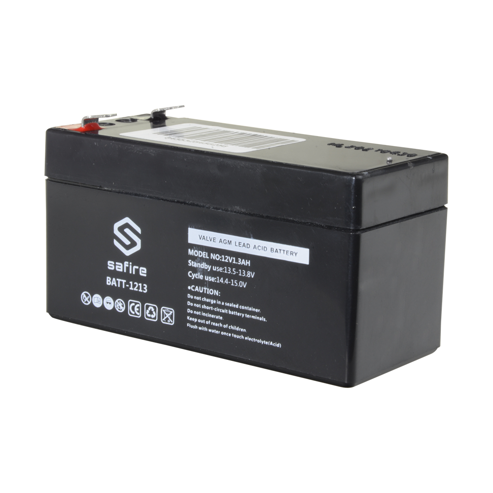 Batteria ricaricabile - Tecnologia piombo-acido AGM - Voltaggio 12 V - Capacità 1.3 Ah - 58 x 97 x 65 mm / 540 g - Per backup o uso diretto - BATT-1213