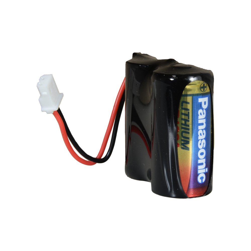 Panasonic - Pack di pile CR123A / CR17345 / 5018LC - Connettore Molex 5284 - Voltaggio 6 V / Litio - Capacità nominale 1400 mAh - Compatibile con rilevatori Visonic Next Cam PG2 e K9 PG2 - BATT-2XCR123A-P