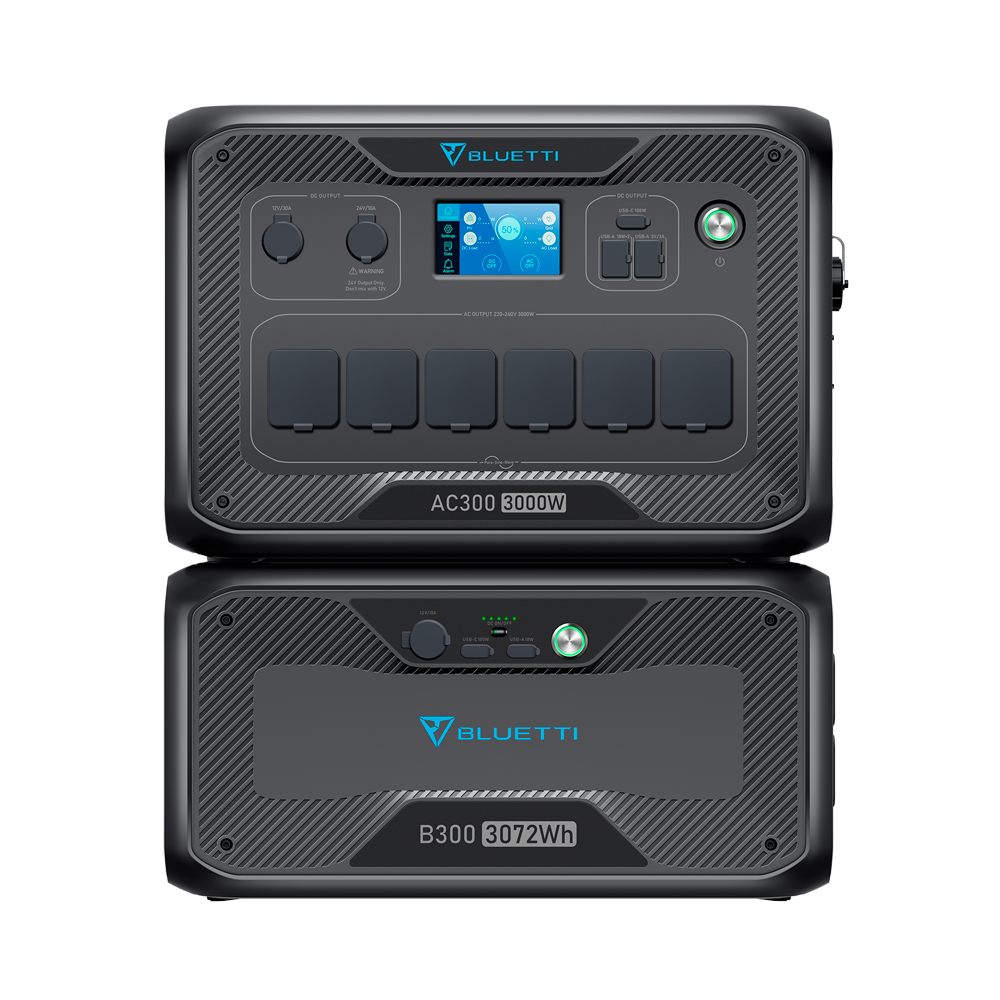 Kit batteria domestica - Gran capacità 3072Wh - Potenza 3000W - Uscite multiple/Moduli di ricarica multipli - Controllo tramite APP (Wifi e Bluetooth) - Backup domestico UPS 24/7