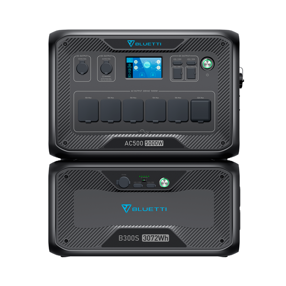 Kit batteria domestica - Gran capacità 3072Wh - Potenza 5000W - Uscite multiple/Moduli di ricarica multipli - Controllo tramite APP (Wifi e Bluetooth) - Backup domestico UPS 24/7