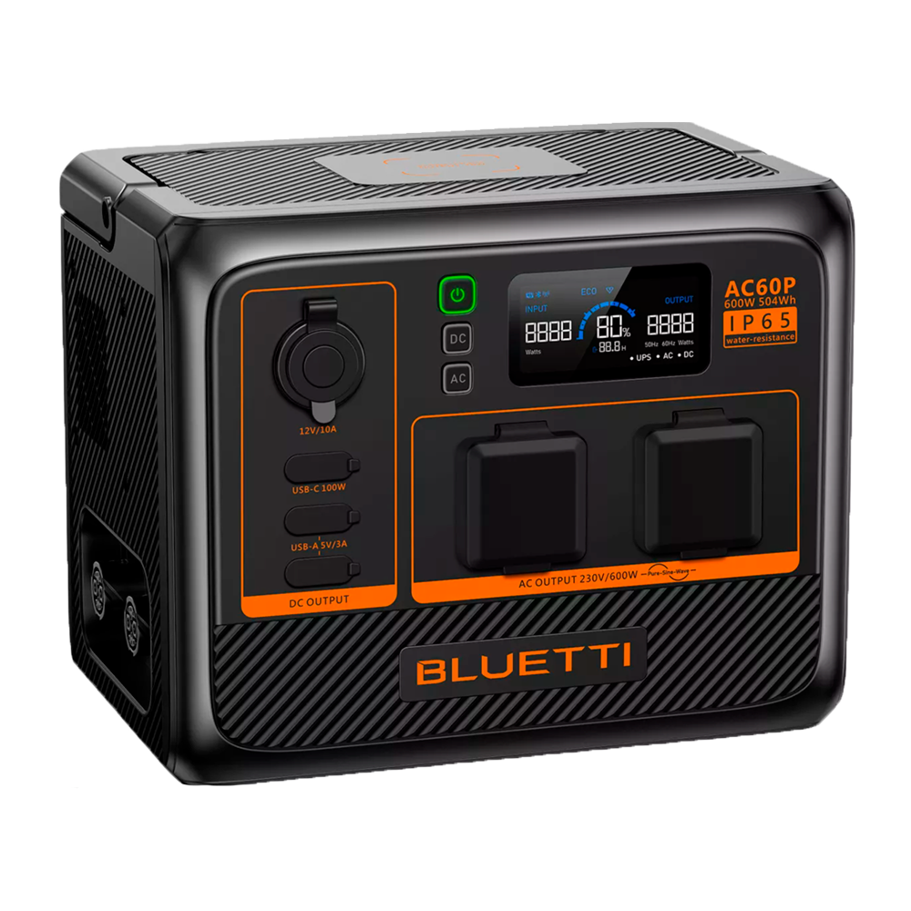 Batteria portatile - Gran capacità 504Wh - Potenza in uscita 600W LiFePO4 - Uscite multiple/Moduli di ricarica multipli - 3000 cicli di vita | IP65 - Display LCD | Controllo tramite APP