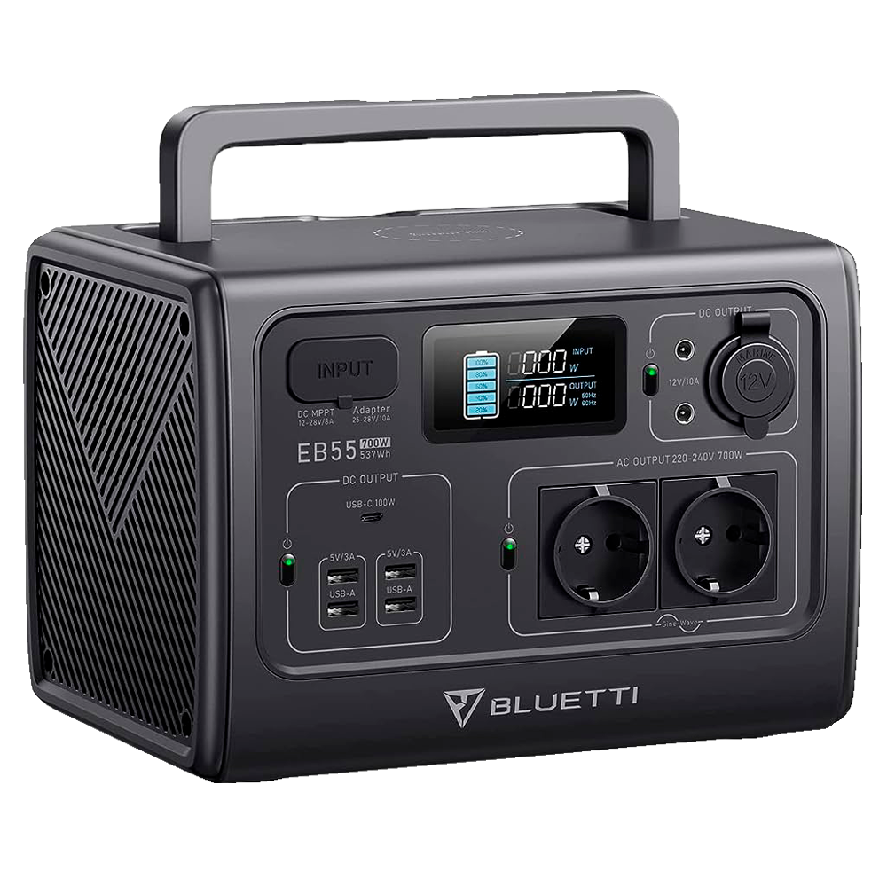 Batteria portatile - Grande capacità 537Wh - Potenza in uscita 700W max | LiFePO4 - Uscite multiple/Moduli di ricarica multipli - 2500 cicli di vita - Schermo LCD