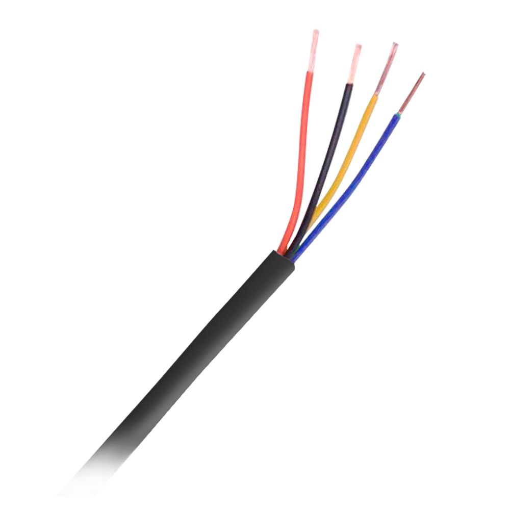 4 conduttori - Conduttore Rame elettrolitico flessibile Classe 5 - Schermo Alluminio poliestere+drenaggio CuSn - Bobina da 100 metri - Certificato CPR Cca -1sb, a1, d2 - Poche perdite