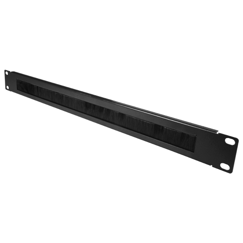 Pannello spazzola - Misura massima 1U - Adatto per rack - Robusto e resistente - Colore nero - Fabbricato in metallo - CBBP-1U