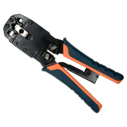 Pinza crimpatrice - Modello professionale di alta qualità - Connettore: RJ45, RJ11, RJ12 - Cavo: UTP - Facile da usare, rapido - Lama per taglio cavi