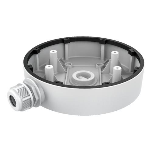 Scatola di giunzione - Per telecamere dome - Per esterni - Installazione a tetto o parete - Colore bianco - Passacavo