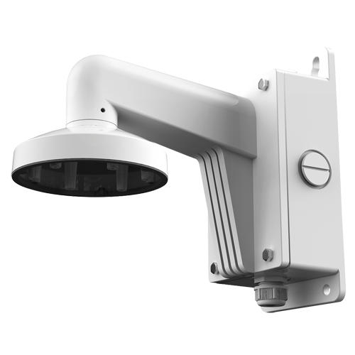 Staffa a parete - Scatola di giunzione - Adatto per esterni - Colore bianco - Compatibile con Hiwatch Hikvision - Passacavo