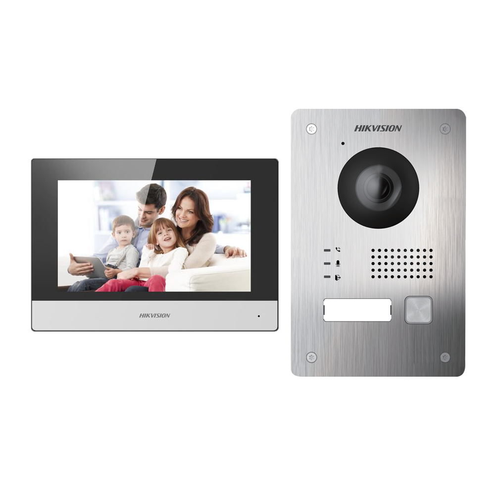 Kit videocitofonico - Tecnologia a 2 fili con TCP/IP; WiFi - Postazione esterna e monitor | Consente più di un monitor - Firmware facile da configurare senza rete - App mobile con P2P - Montaggio a superficie o da incasso