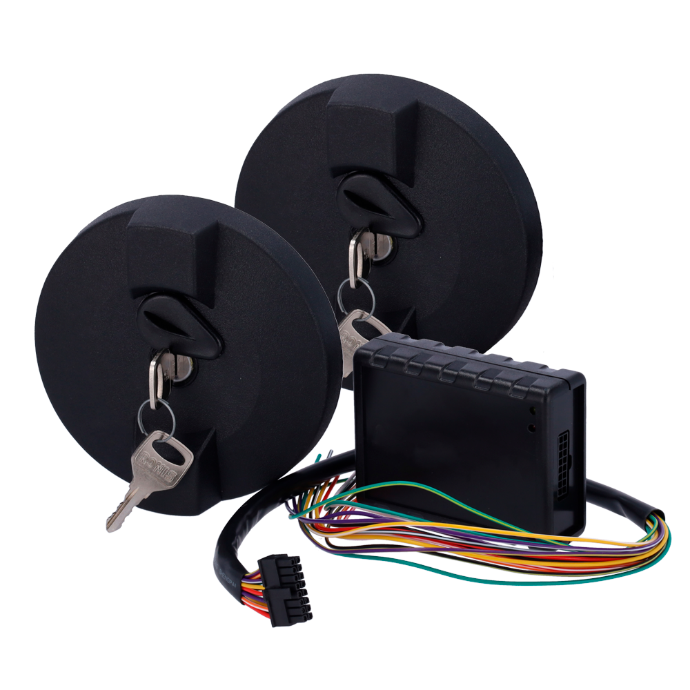 Kit tappo di sicurezza per camion - Rileva e notifica i tentativi di furto di carburante - Sistema da integrare con Ajax - Integrazione con AJ-DOORPROTECT e AJ-TRANSMITTER - Include due tappi (à 8 cm) - e modulo di comunicazione