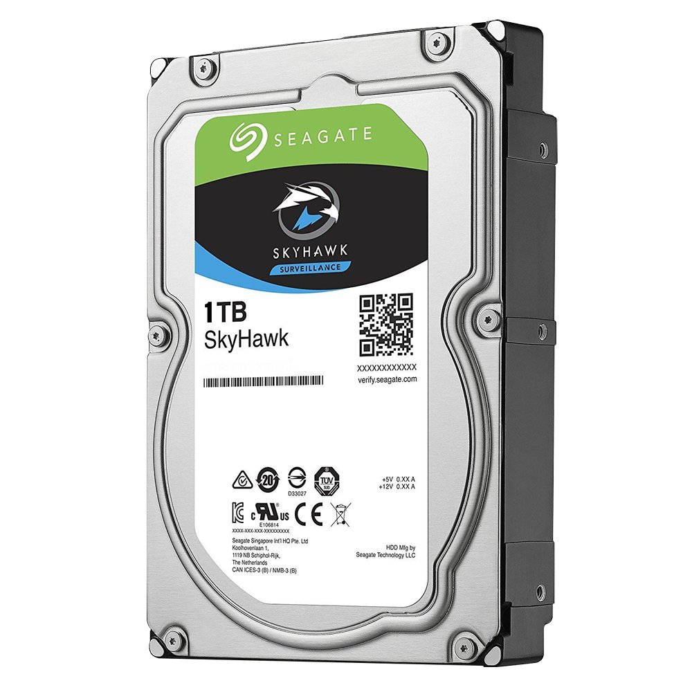 Hard Disk Seagate Skyhawk - Capacità 1 TB - Interfaccia SATA 6 GB/s - Modello ST1000VX001 - Speciale per Videoregistratori - Da solo o installato su DVR