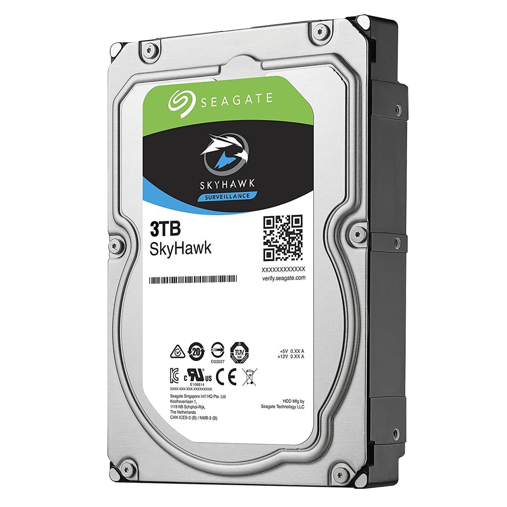 Hard Disk Seagate Skyhawk - Capacità 3 TB - Interfaccia SATA 6 GB/s - Modello ST3000VX006 - Speciale per Videoregistratori - Da solo o installato su DVR