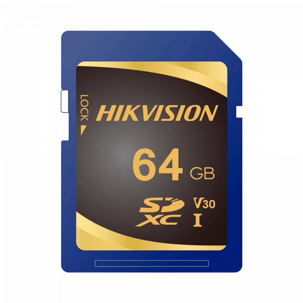 Scheda di memoria Hikvision - Capacità 64 GB - Classe 10 U3 - Fino a 3000 cicli di scrittura - Velocità di lettura 95 MB/ di scrittura 55 MB/s - Formato SDXC