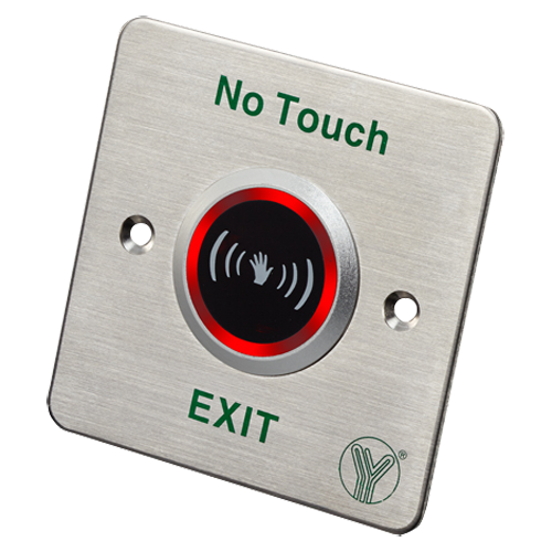Pulsante di apertura contactless - Sensore infrarosso con LED indicatore - Testato 100.000 usi - NO/NC/COM | Montaggio a incasso o in superficie - Rango di rilevamento 4-12 cm - Finitura in acciaio inossidabile
