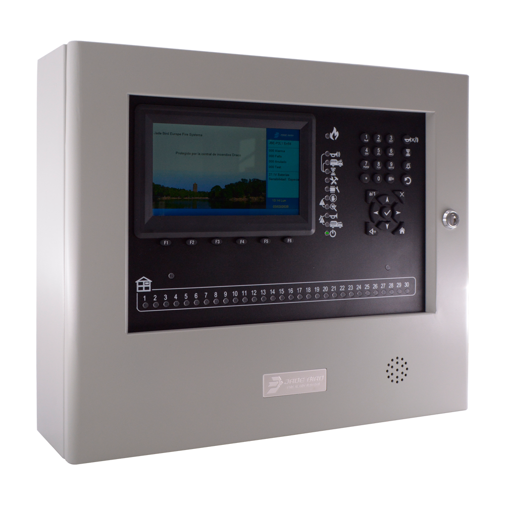 Centrale analogica Jade Bird di 1 loop espandibile - Fino a 200 dispositivi per loop - USB per la programmazione e l'aggiornamento dei dati - Display LCD a colori di 7"_x009d_ - Certificati EN54-2, EN54-4