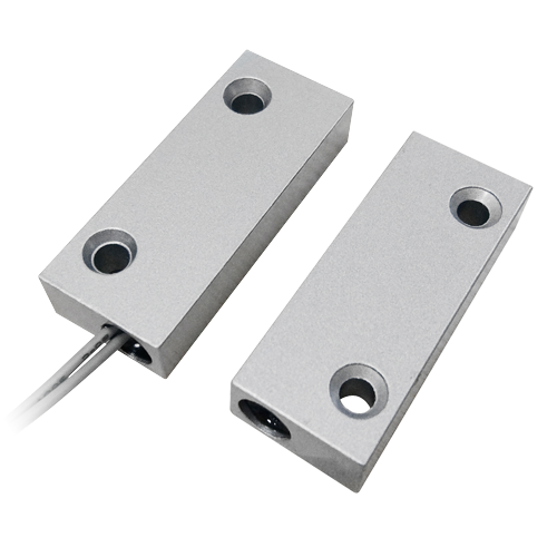 Contatto magnetico - Adatto per l'installazione in metallo - Tecnologia Reed ad Alta potenza - Sistema di connessione a 2 filo - Resistenza agli urti meccanici ed elettrici