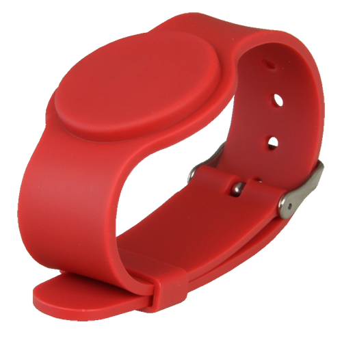 Bracciale di prossimità - ID per radiofrequenza - MF passivo | Color rosso - Alta frequenza 13.56 MHz - Cinturino regolabile - Massima sicurezza