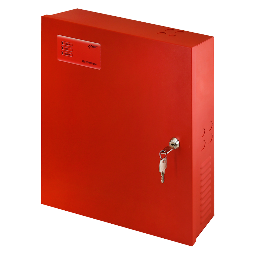 Fonte di alimentazione - Certificato EN54-4 - Corrente di uscita 4.2A - Massimo fino a 5A durante 5 minuti - Uscite ausiliarie di guasto - Capacità per 2 batterie da 12V 17Ah