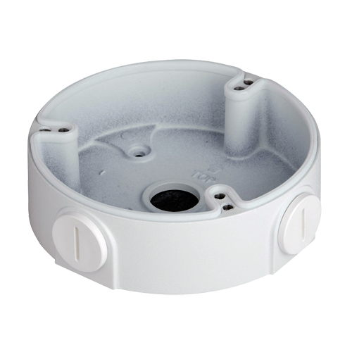 Scatola di giunzione - Per telecamere dome - Per esterni - Installazione a tetto o parete - Colore bianco - Passacavo