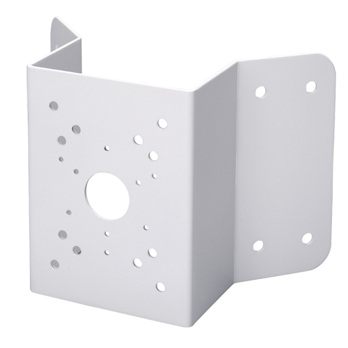 Staffa ad angolo - Angolo di apertura 90° - Adatto per esterni - acciaio elettrozincato - Colore bianco - Passacavo