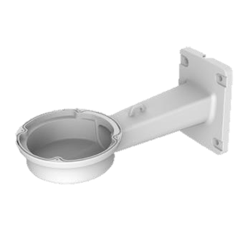 Staffa a parete - Per telecamere dome orientabile - Alluminio - Colore bianco - Resistenza al carico 3.6 Kg - Passacavo