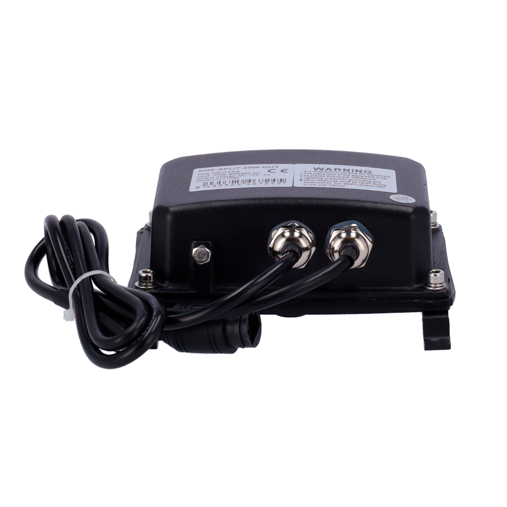 Convertitore PoE - Per faretti a infrarossi - Ingresso PoE IEEE802.3af - Uscita 25 W / DC 12 V/ 2A - Cavo Cat 5e da 45cm - IP66