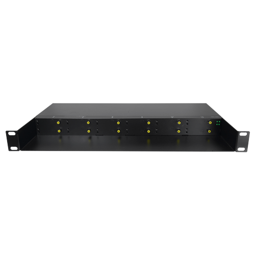 Telaio metallico - Per scaffalature fino a: - 12 Convertitori medi - Doppia alimentazione - 1U - 19" - RACK-1U12MC-AC220D