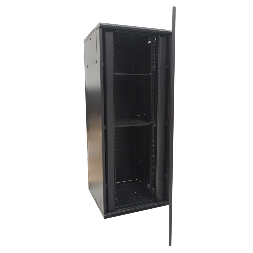 Armadio rack per pavimento - Rack da 19", fino a 42U + 12U verticale disponibile - Fino a 800 Kg di carico - Con ventole e passacavi - 4 ventole, 2 vassoi e PDU 6 prese - Fornito assemblato - RACK-42U
