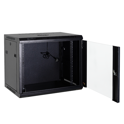 Armadio rack a parete - Fino a 6U rack da 19" - Fino a 60 Kg di carico - Con ventilazione e passacavi - Ventola e vassoio inclusi - Ciabatta da 6 prese inclusa - RACK-6U