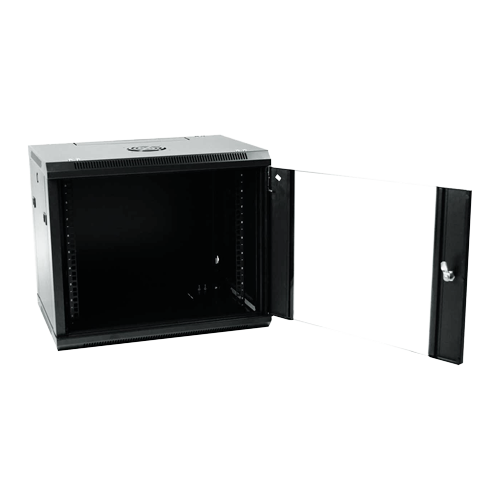 Armadio rack a parete - Fino a 9U rack da 19" - Fino a 100 Kg di carico - Con ventole e passacavi - Profondità 600 mm - Non assemblato - RACK-9UN-6D