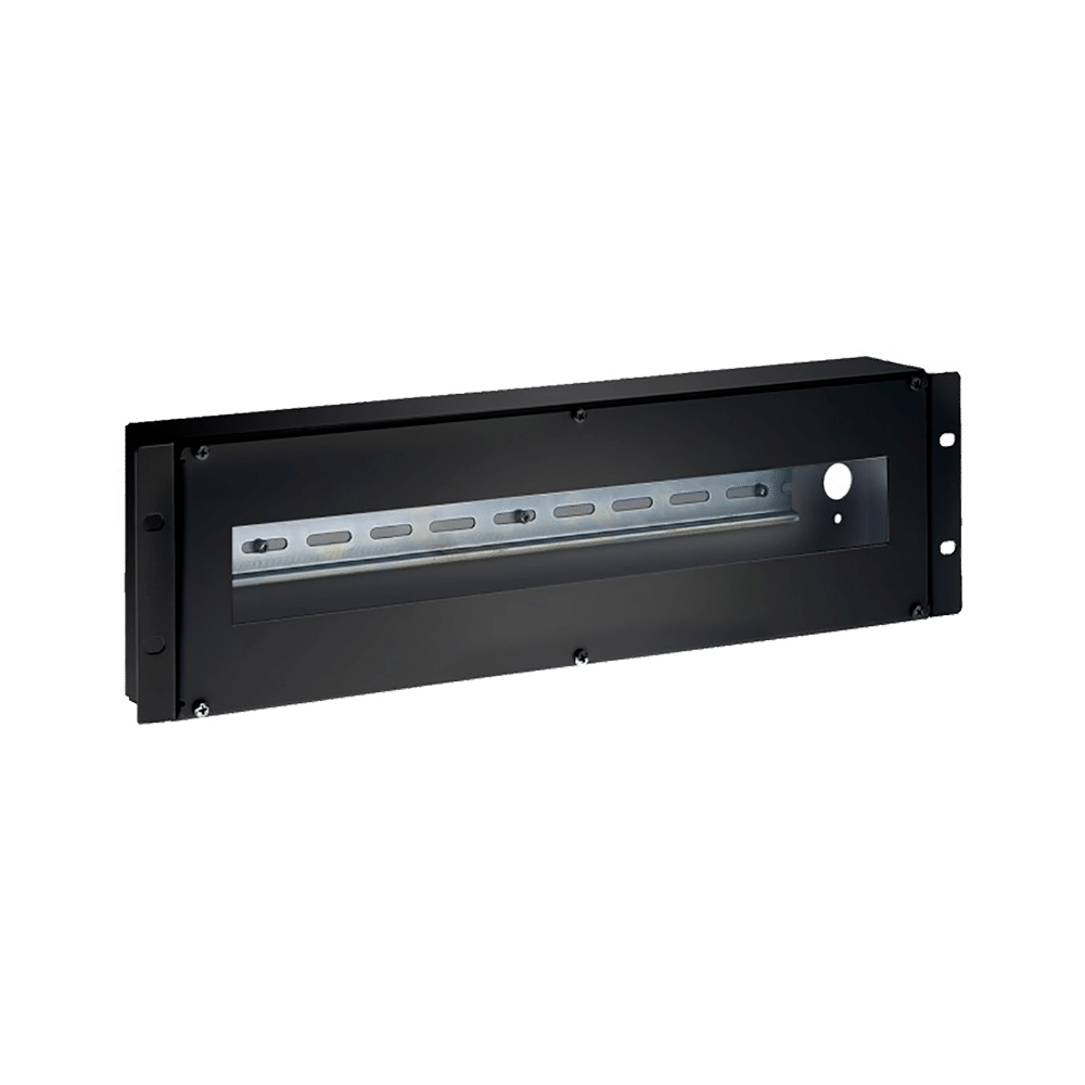 Pannello Rack 19" - Guida din - Formato 3U - Ingresso cavi sul retro - Colore nero - RACK-DINRAIL-3U