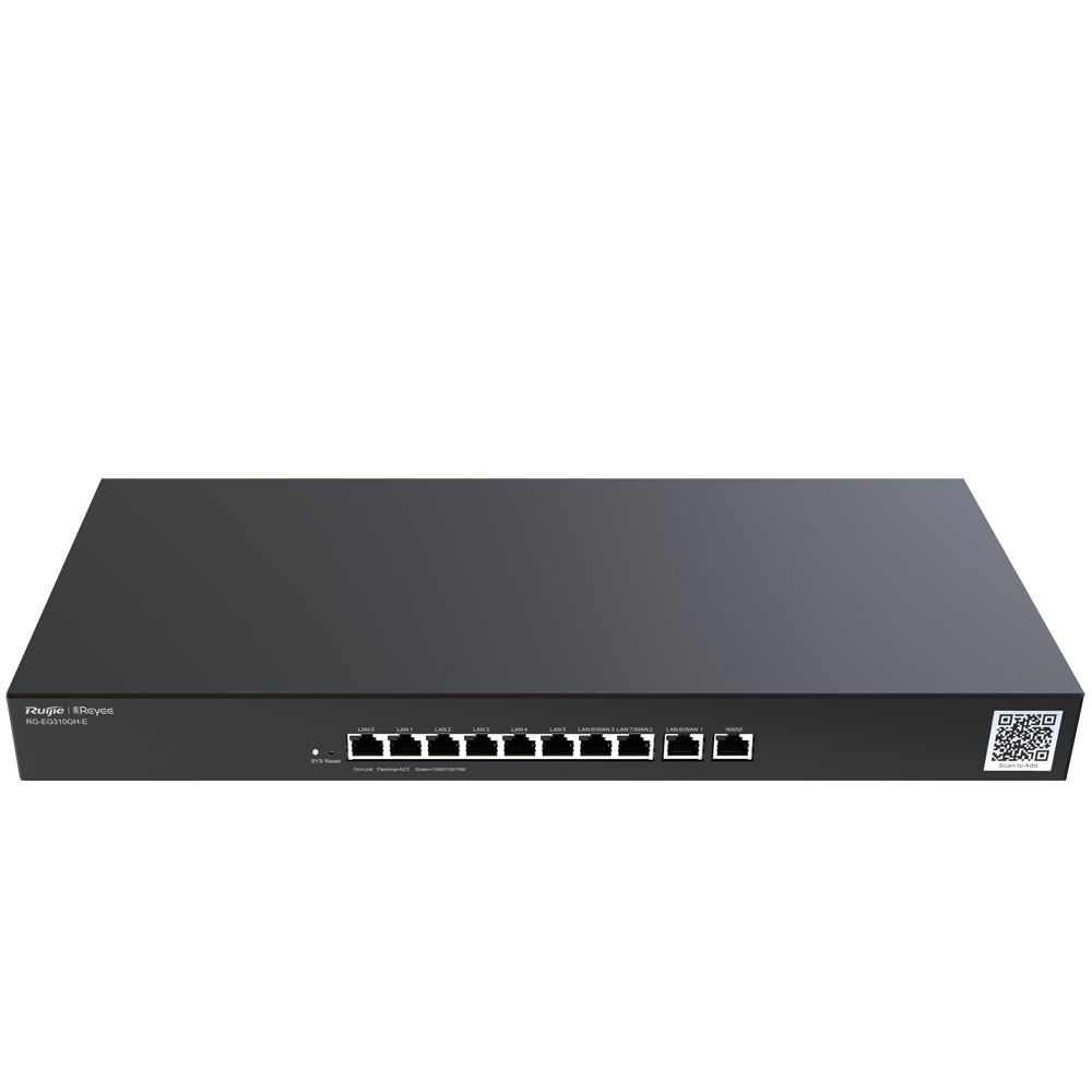 Reyee Router Controller Cloud - 9 Porte LAN + 1 Porta WAN - 10 Porte RJ45 10/100 /1000 Mbps - Supporta fino a 4 WAN per il failover o il bilanciamento - Fino a 1500 Mbps di larghezza di banda - Server VPN IPSec, L2TP, PPTP, OpenVPN