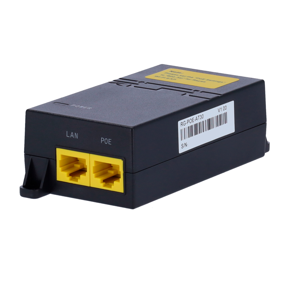 Ruijie - Iniettore PoE IEEE802.3at - Porte RJ45 10/100/1000 Mbps - Potenza 30 W - Distanza massima 100 m - Design compatto