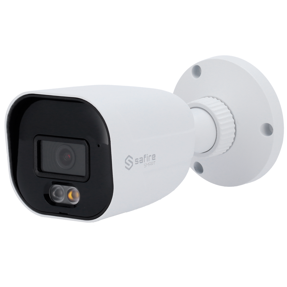 SF-IPB080A-4E1-DL Safire Smart - Telecamera Bullet IP gamma E1 Intelligenza Artificiale - 4 Megapixel - Ottica 2.8 mm | Microfono integrato | DL 30m - IA: Classificazione di persone e veicoli | P2P