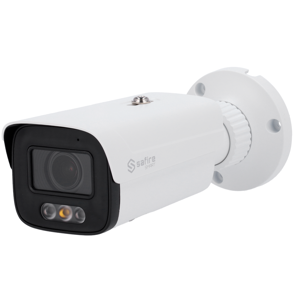SF-IPB580ZA-4E1-DL Safire Smart - Telecamera Bullet IP gamma E1 Intelligenza Artificiale - 4 Megapixel - Ottica Motorizzata 2.8-12 mm | Audio IN | DL 50m - IA: Classificazione di persone e veicoli | P2P