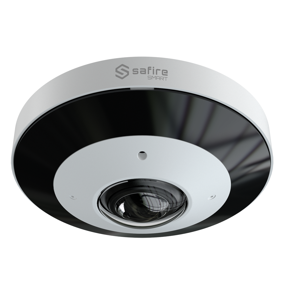 SF-IPD360A-12I1 Safire Smart - Telecamera Dome IP Fisheye - 12 Megapixel - Ottica 1.65 mm, grandangolo 360°- Audio, Allarmi, Scheda MicroSD 256GB | P2P