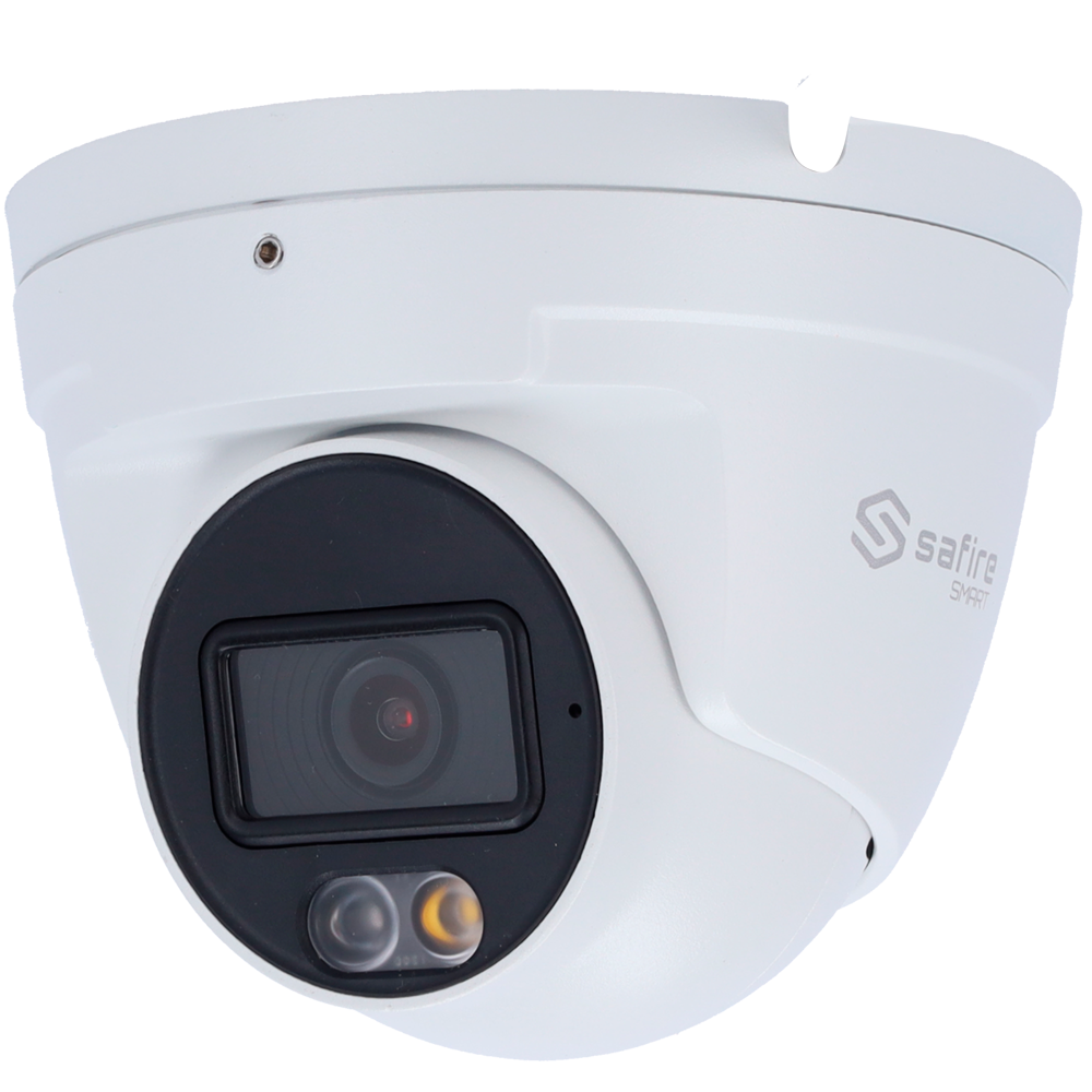 SF-IPT020A-4E1-DL Safire Smart - Telecamera Turret IP gamma E1 Intelligenza Artificiale - 4 Megapixel - Ottica 2.8 mm | Microfono integrato | DL 30m - IA: Classificazione di persone e veicoli | P2P