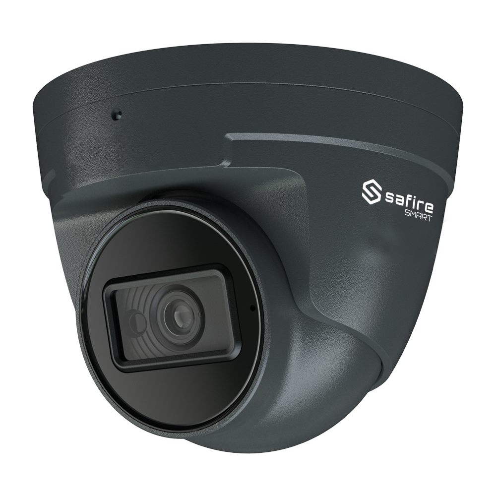 Safire Smart - Telecamera Turret IP gamma E1 Intelligenza Artificiale - Risoluzione 4 Megapixel (2566x1440) - Ottica 2.8 mm | Microfono integrato | IR 30m - IA: Classificazione di persone e veicoli - Waterproof IP67 | PoE (IEEE802.3af)