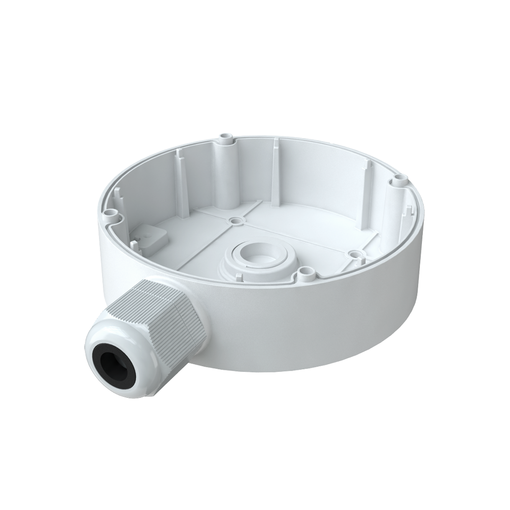 Scatola di giunzione Safire Smart - Per telecamere dome - Adatto per uso in esterni - Installazione a tetto o parete - Diametro della base 139.3 mm - Passacavo