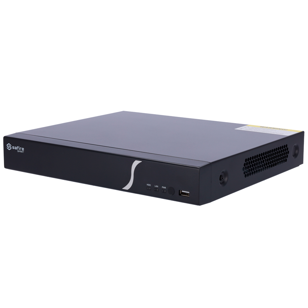 SF-NVR6104-4P-B2 Safire Smart Videoregistratore NVR per telecamere IP 4 Canali 4 Porte PoE Risoluzione fino a 8Mpx Uscita HDMI 4K e VGA / 1HDD - Rilevamento dei volti / Ricerche intelligenti