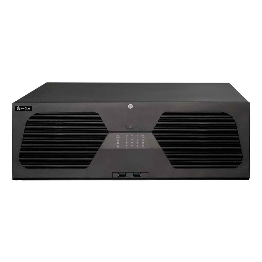 SF-NVR816128A-A3 Safire Smart - Videoregistratore NVR per telecamere IP 128 Canali Risoluzione fino a 16Mpx HDMI fino a 8K e VGA / Dewarping Fisheye - Riconoscimento facciale, Metadati video