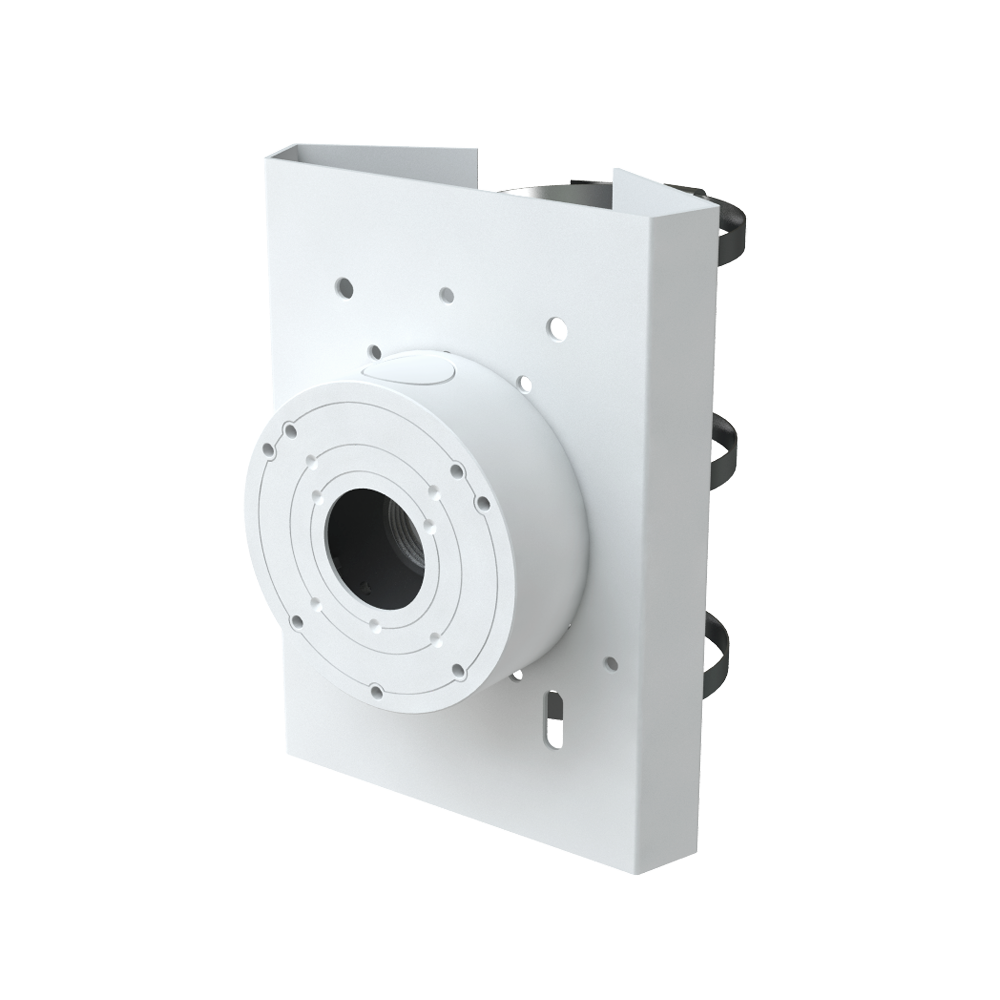 SF-PB-0105+0501 Staffa di montaggio su palo Safire Smart - Altezza 215 mm - Diametro base per telecamere 109.5 mm - Adatto per esterni - Colore bianco - Fabbricato in lega di alluminio