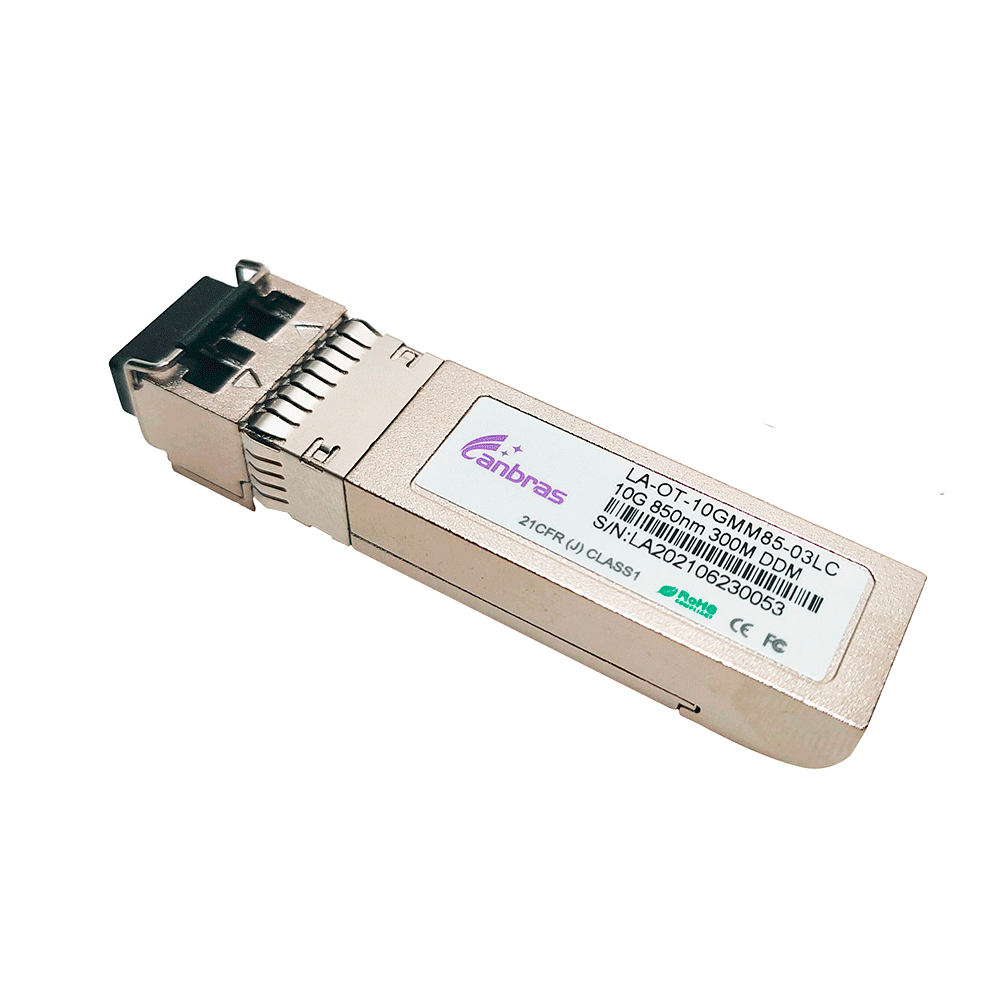 Modulo Transceiver SFP+ - Lunghezza d'onda 850 nm - Fibra multimodale - Connettore LC duplex - Massima distanza 300 m - 10Gbps - 10GBASE-SR