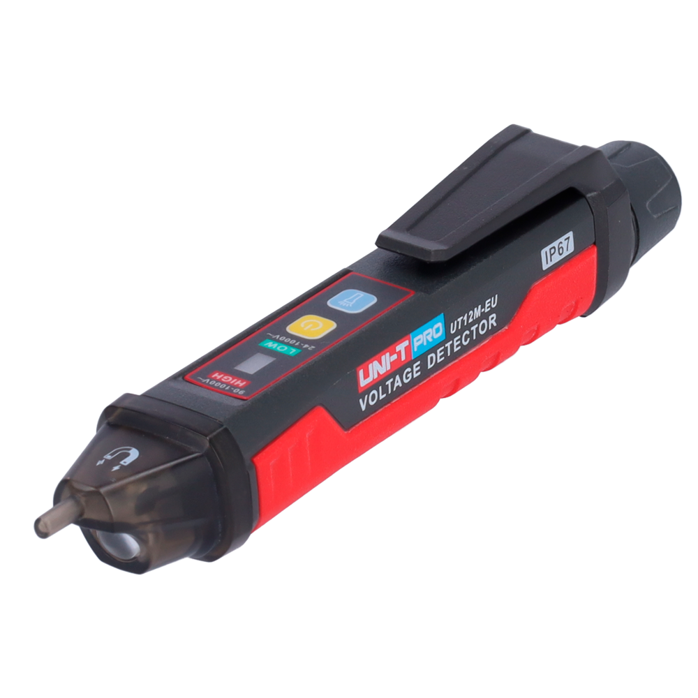 Rilevatore di tensione AC senza contatto - Modalità ad alta e bassa tensione fino a 1000 V - Avviso acustico e LED visibile - Spegnimento automatico - Indicatore a basso consumo - Segnalazione ottica del campo magnetico