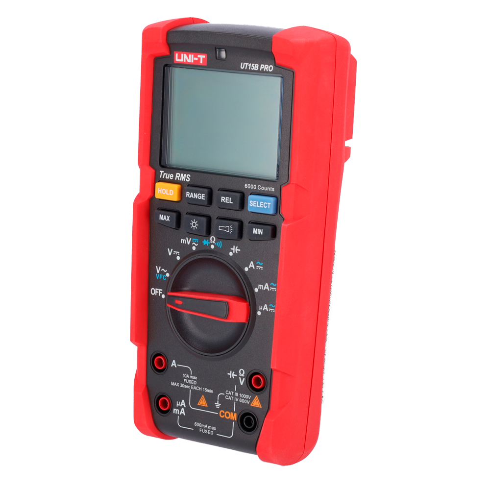 Multimetro digitale True RMS - Misurazione della tensione DC e AC fino a 1000V - Misurazione dell'intensità DC e AC fino a 10A - Misurazione della resistenza e della capacitanza - Cicalino per test di continuità | Test dei diodi